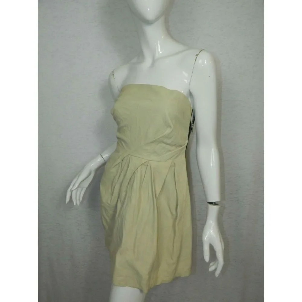 ‎Grai Leather Dress Beige Nude Size Small